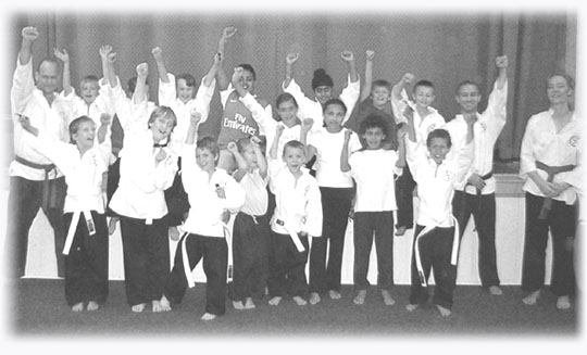 Goyararu Martial Arts - Junior class following the Tag Test in October 2006